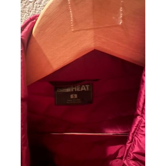 NWOT 32 Degrees Heat Women's Black/ Burgundy s Mixed Media Jacket Size S - Picture 2 of 7